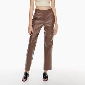 Babaton Vegab Command Brown Leather Pants